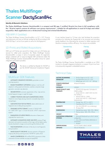 Thales Multifinger Scanner DactyScan84c