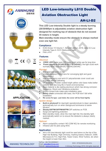 LED Low-intensity L810 Double Aviation Obstruction Light AH-LI-D2