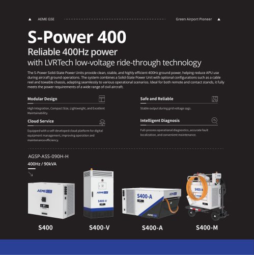 AEME GSE S-Power 400 S400 S400-V S400-M S400-A Solid State Ground Power Unit